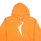 NIKE Womens Orange Cotton Blend Hoodie L Basketball Logo Pullover