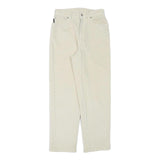 LAUREN RALPH LAUREN Womens Cotton Blend Cream Regular Straight Trousers W26 L27