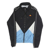 ELLESSE Mens Black & Blue Colourblock Track Jacket M Polyester Zip Logo Tape