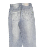 WIN-TOP Mens Relaxed Blue Denim Light W30 L30 Casual Cotton Blend Zip Jeans
