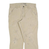 CARHARTT Mens Cotton Blend Beige Relaxed Straight Trousers W32 L27 Workwear