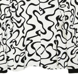 WOMENSTYL Womens White & Black Abstract Pattern Button Cotton Blend Jacket M