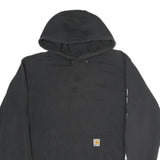 CARHARTT Mens Black Cotton Pullover Hoodie L Printed Sleeve Logo Casual