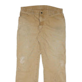 DICKIES Mens Cotton Blend Beige Regular Straight Trousers W36 L31 Workwear