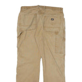 DICKIES Mens Cotton Blend Beige Regular Straight Trousers W36 L31 Workwear