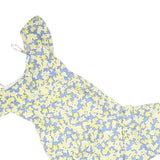 MINT VELVET Womens Blue & Yellow Floral Playsuit Linen Blend UK 14 Summer Casual