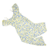 MINT VELVET Womens Blue & Yellow Floral Playsuit Linen Blend UK 14 Summer Casual