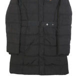 DIESEL Womens Black Jacket S Polyester Puffer Zip Belted Casual Warm Outerwear