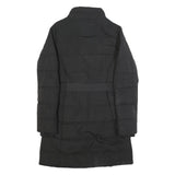 DIESEL Womens Black Jacket S Polyester Puffer Zip Belted Casual Warm Outerwear