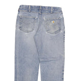 CARHARTT Mens Regular Fit Blue Denim Jeans W34 L30 Distressed Cotton Blend Zip