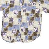 SAINT ALBEM Mens Blue Beige Pattern Short Sleeve Shirt M Relaxed Fit