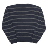 CHAPS RALPH LAUREN Mens Blue & White Patterned Cotton Jumper V-Neck Rib Knit XL