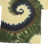 COLORTONE Mens Yellow & Green Tie Dye Indiana T-Shirt M Short Sleeve Crew Neck