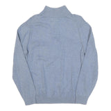 NAUTICA Mens Light Blue Plain Pullover Jumper Crew Neck Basic Knit L Cotton