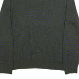 NAUTICA Mens Green & Blue Patterned Pullover Striped Crew Neck Basic Knit L