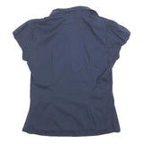 ARMANI JEANS Womens Navy Blue Shirt M Short Sleeve Button Front AJ Studded Logo