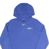 NIKE Womens Blue Hoodie M Cotton Blend Pullover Drawstring Hood Casual