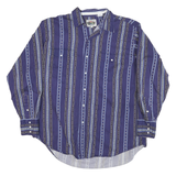 CUMBERLAND OUTFITTERS Mens Blue & Black Patterned Shirt XL Cotton Blend Long