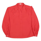 G PATRICK Womens Red Long Sleeve Shirt Collar Blouse L Classic Lightweight