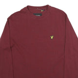 LYLE & SCOTT Mens Maroon Long Sleeve Crew Neck Cotton Blend T-Shirt M