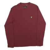 LYLE & SCOTT Mens Maroon Long Sleeve Crew Neck Cotton Blend T-Shirt M