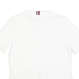 TOMMY HILFIGER Womens White Short Sleeve Plain Polo Shirt L Signature