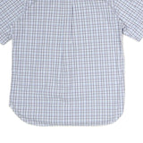 TOMMY HILFIGER Mens Blue & White Checked Shirt M Button-Down Collar Short Sleeve