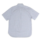 TOMMY HILFIGER Mens Blue & White Checked Shirt M Button-Down Collar Short Sleeve