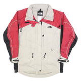 THE NORTH FACE Womens Red & Beige Outdoor Jacket L Polyester Blend Zip Gore-Tex