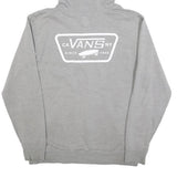 VANS Mens Grey Hoodie M Skate Logo Print Casual Cotton Blend Pullover