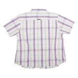 COLUMBIA Womens White & Purple Checked Shirt XL Cotton Blend Casual Summer