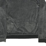 OVS Womens Black Velvet Patterned Jumper Round Neck Basic Knit Size S Heart