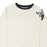THE NORTH FACE Womens White & Black Crew Neck S Cotton Blend Sweatshirt Outdoor