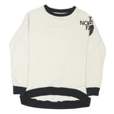 THE NORTH FACE Womens White & Black Crew Neck S Cotton Blend Sweatshirt Outdoor