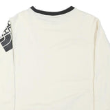 THE NORTH FACE Womens White & Black Crew Neck S Cotton Blend Sweatshirt Outdoor