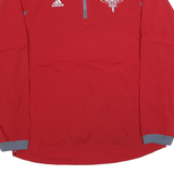 ADIDAS Mens Red & Grey Athletic Training Jacket M Polyester Zip Plain Sportswear