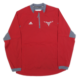 ADIDAS Mens Red & Grey Athletic Training Jacket M Polyester Zip Plain Sportswear