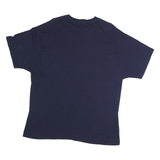 CHAMPION Mens Navy Blue Cotton T-Shirt XL Short Sleeve Crew Neck Logo Print