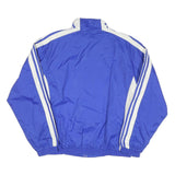ADIDAS Mens Blue White Track Jacket L Nylon Plain Zip Casual Sportswear
