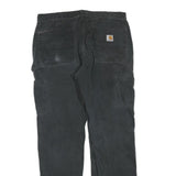 CARHARTT Mens Black Cotton Blend Regular Fit Straight Leg Trousers W36 L32