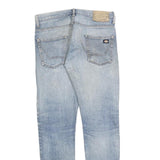 DICKIES Mens Slim Blue Denim Light Wash Jeans W30 L30 Zip Closure Casual