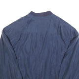 LIBERTY Mens Blue Silk Button Jacket L Plain Classic Stylish Lightweight