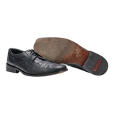 BORELLI Oxford Shoes Black Leather Mens UK 9.5