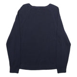 TOMMY HILFIGER Mens Navy Plain Cotton Crew Neck Basic Knit Jumper M Casual