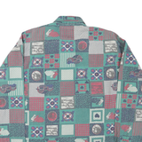 KANTAROS Mens Green & Red Check Pattern Cotton Blend Shirt S Long Sleeve Button