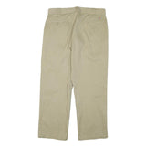 DICKIES Mens Regular Fit Beige Cotton Blend Trousers W34 L28 Classic Zip Closure