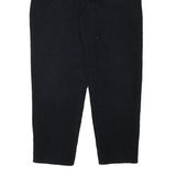 CORNICHE Mens Cotton Blend Black Relaxed Straight Trousers W34 L28 Casual Zip