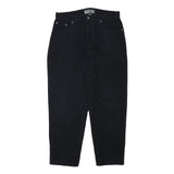 CORNICHE Mens Cotton Blend Black Relaxed Straight Trousers W34 L28 Casual Zip