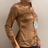 Wampum Shirt - Small Gold Polyester Blend