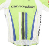 SUGOI Mens Green & Blue Cannondale Graphic T-Shirt L Short Sleeve Zip Neck